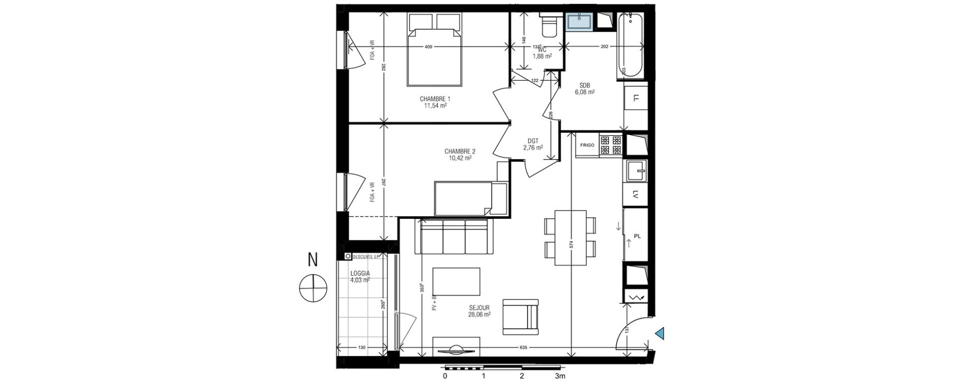 Appartement T3 de 60,74 m2 &agrave; Athis-Mons Centre