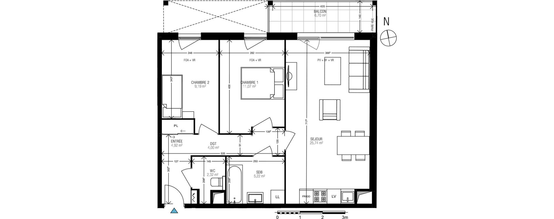 Appartement T3 de 62,46 m2 à Athis-Mons Centre