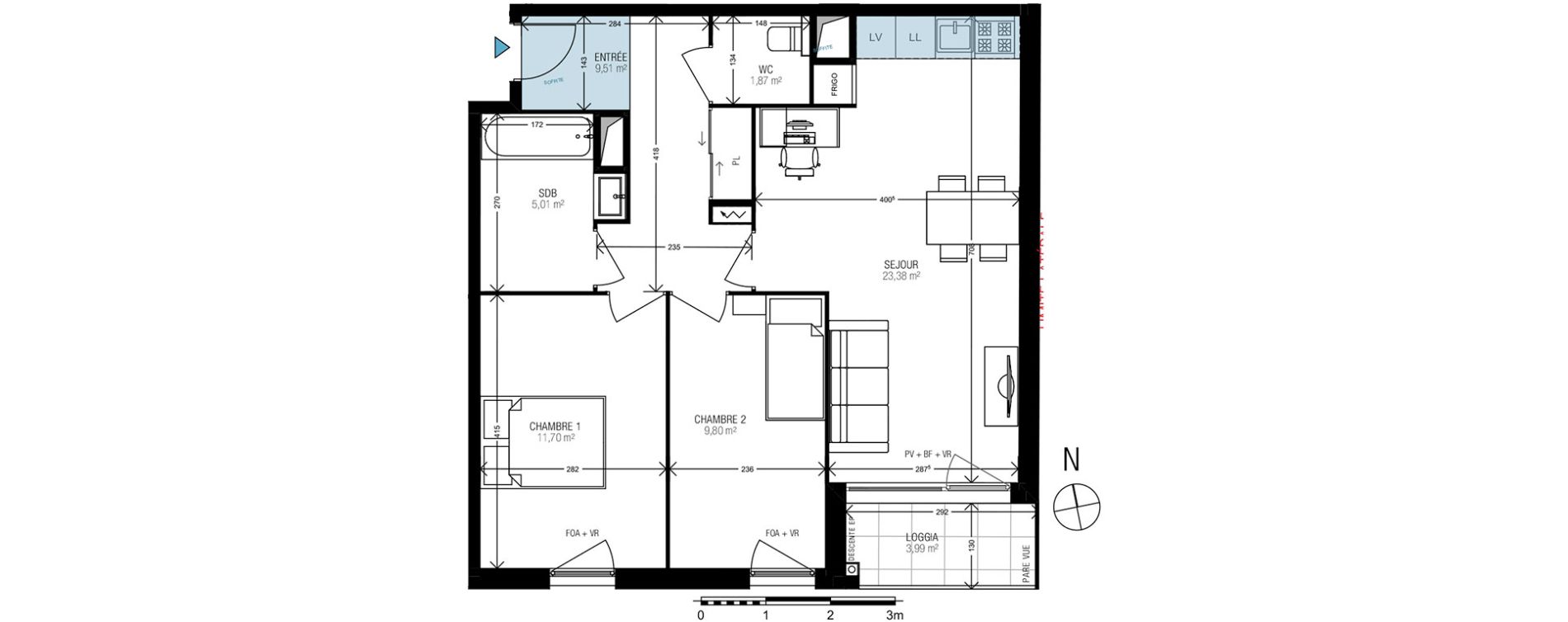 Appartement T3 de 61,27 m2 à Athis-Mons Centre