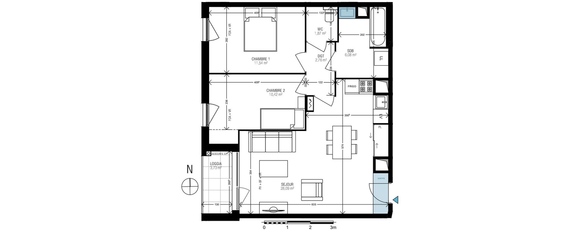 Appartement T3 de 60,76 m2 &agrave; Athis-Mons Centre