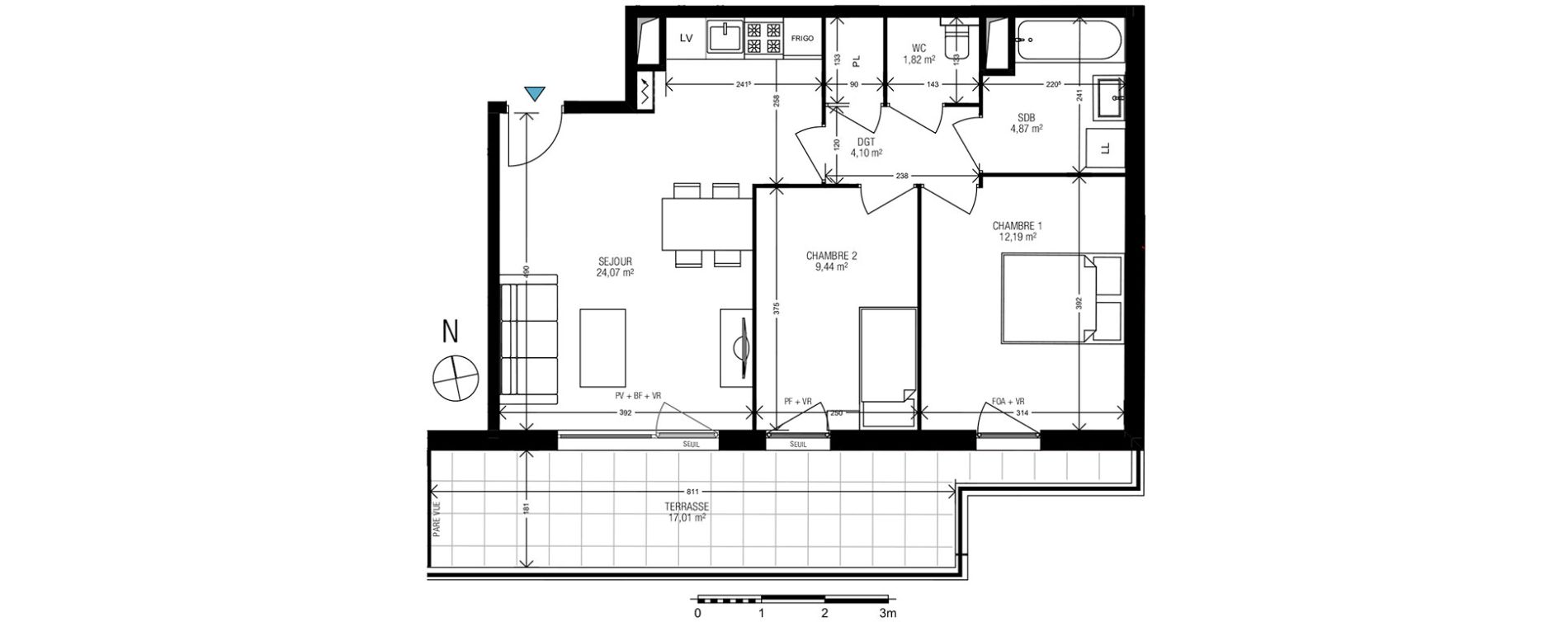 Appartement T3 de 56,49 m2 &agrave; Athis-Mons Centre