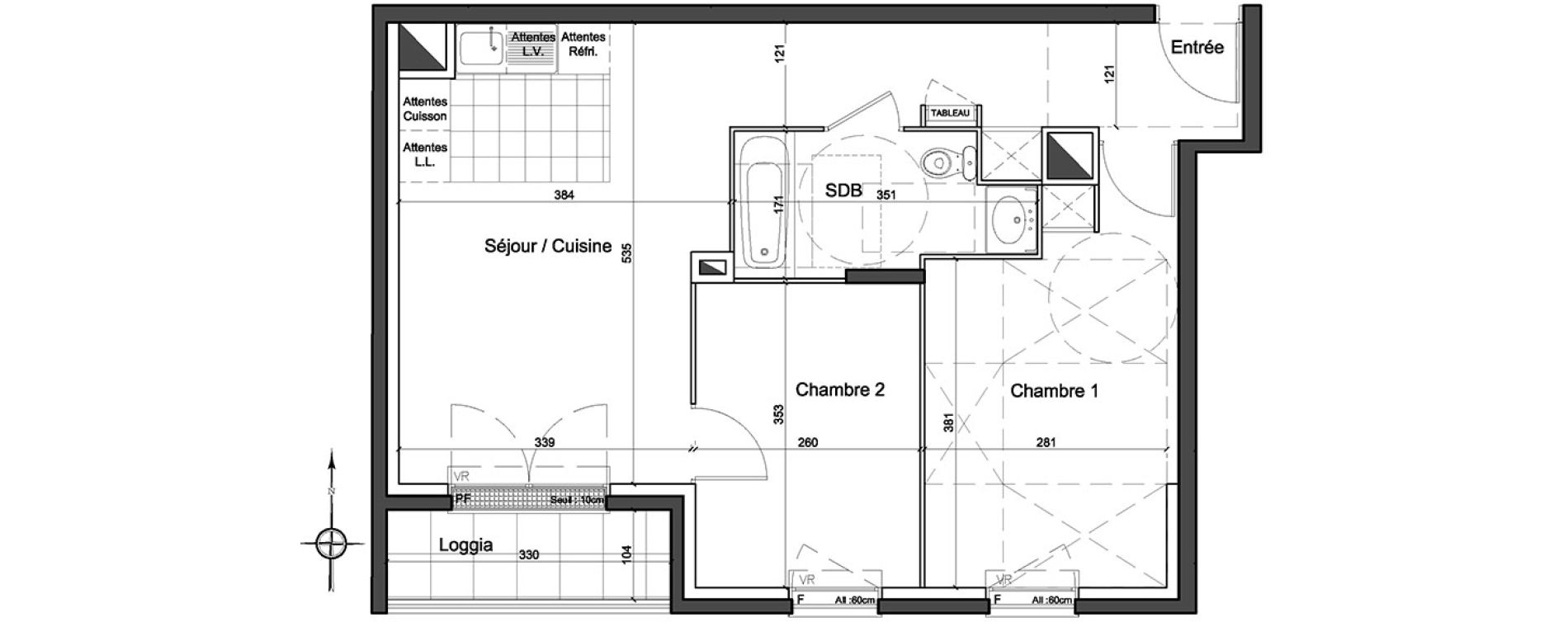 Appartement T3 de 53,75 m2 &agrave; Athis-Mons Centre