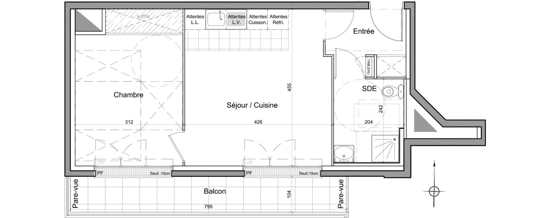 Appartement T2 de 41,65 m2 &agrave; Athis-Mons Centre