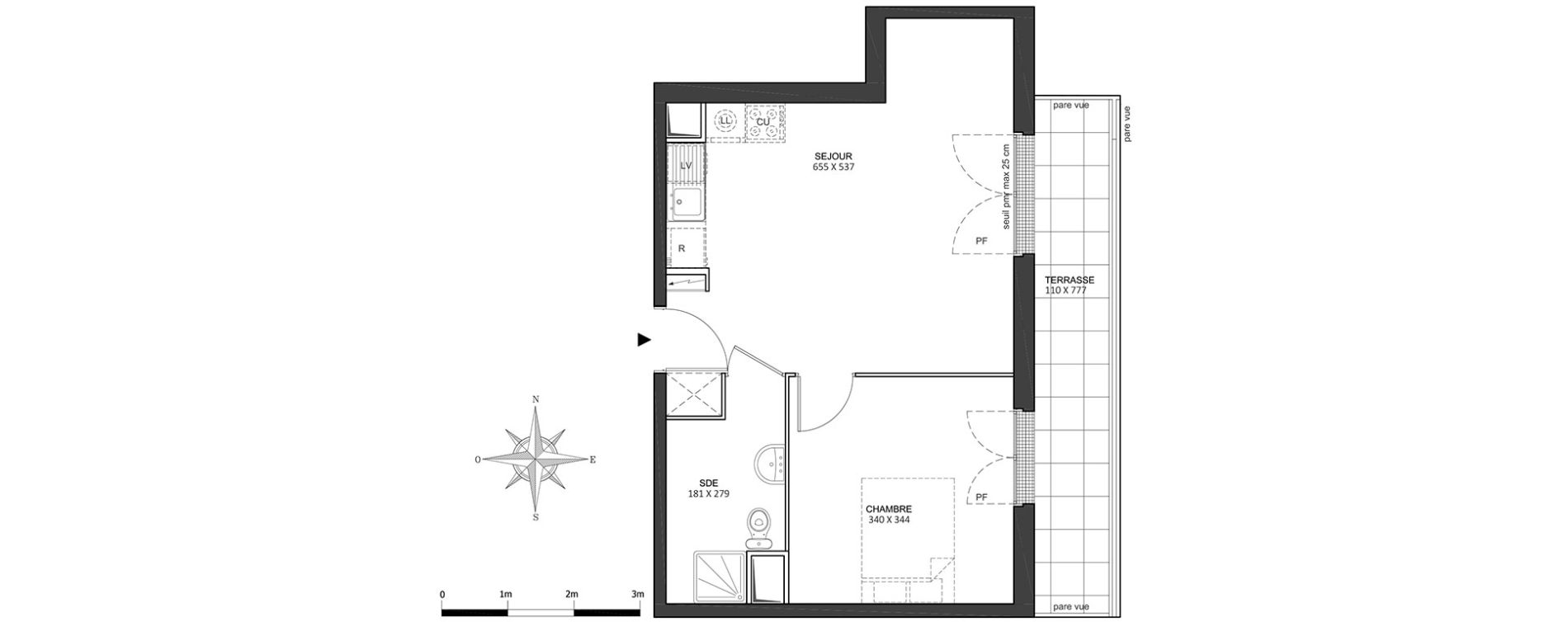 Appartement T2 de 40,83 m2 &agrave; Athis-Mons Centre