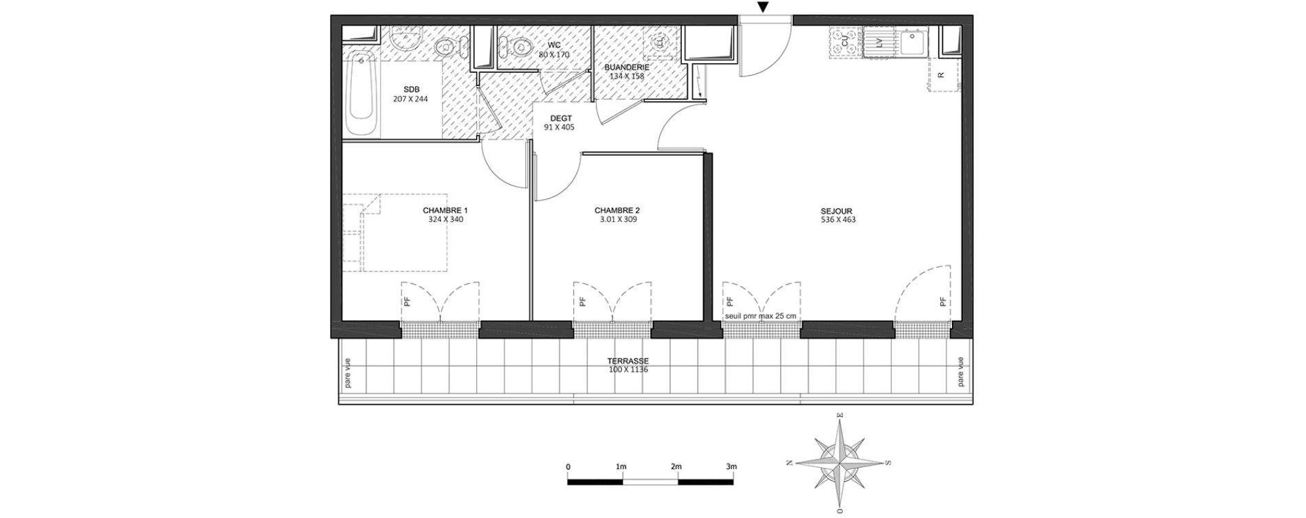 Appartement T3 de 56,95 m2 &agrave; Athis-Mons Centre