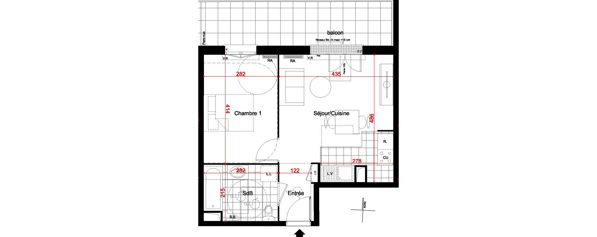 Appartement T2 de 40,31 m2 &agrave; Athis-Mons Plateau - pyramide