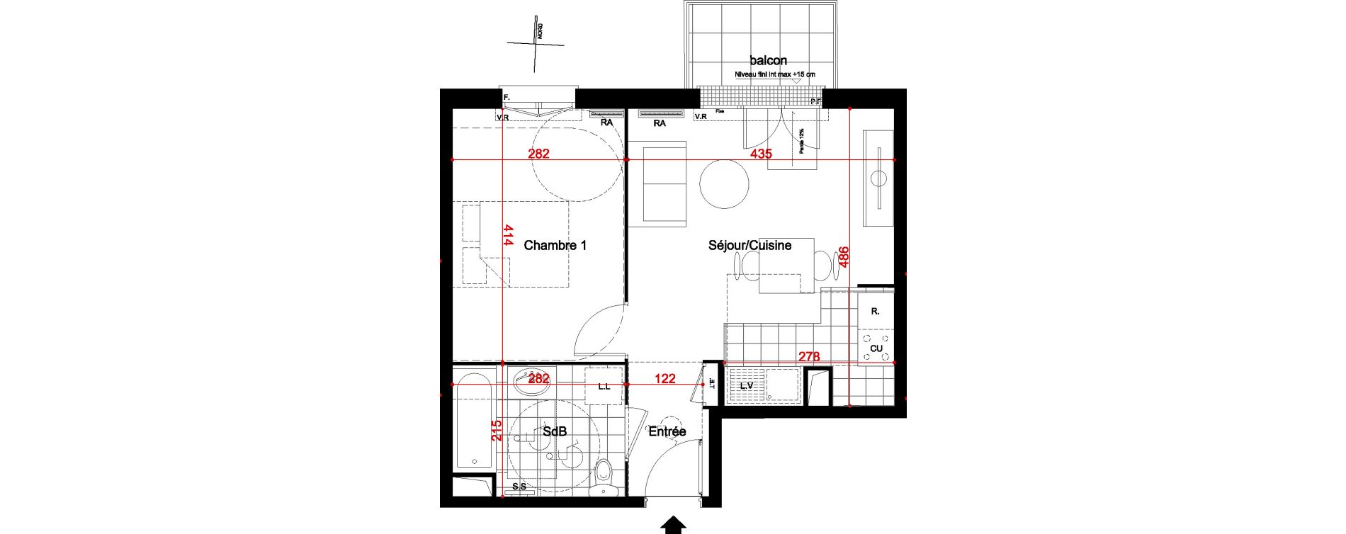 Appartement T2 de 40,31 m2 &agrave; Athis-Mons Plateau - pyramide