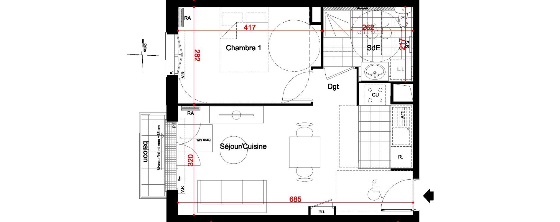 Appartement T2 de 40,20 m2 &agrave; Athis-Mons Plateau - pyramide