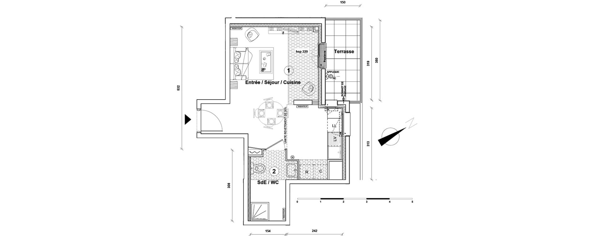 Appartement T1 de 30,80 m2 &agrave; Athis-Mons Centre