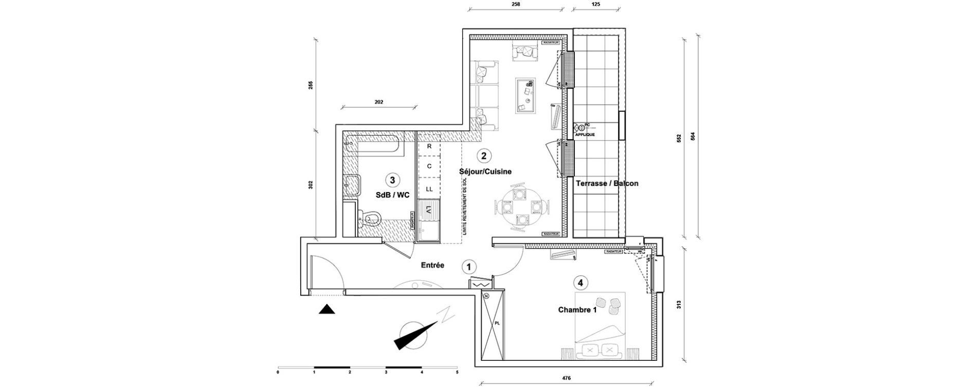 Appartement T2 de 45,70 m2 &agrave; Athis-Mons Centre