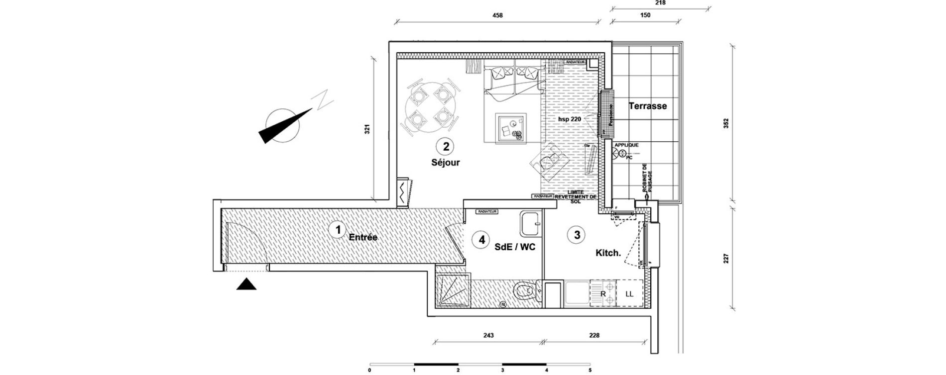 Appartement T1 de 31,80 m2 &agrave; Athis-Mons Centre
