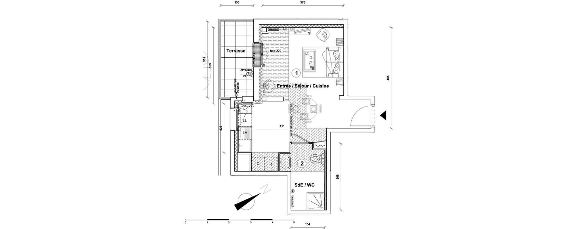 Appartement T1 de 30,50 m2 &agrave; Athis-Mons Centre