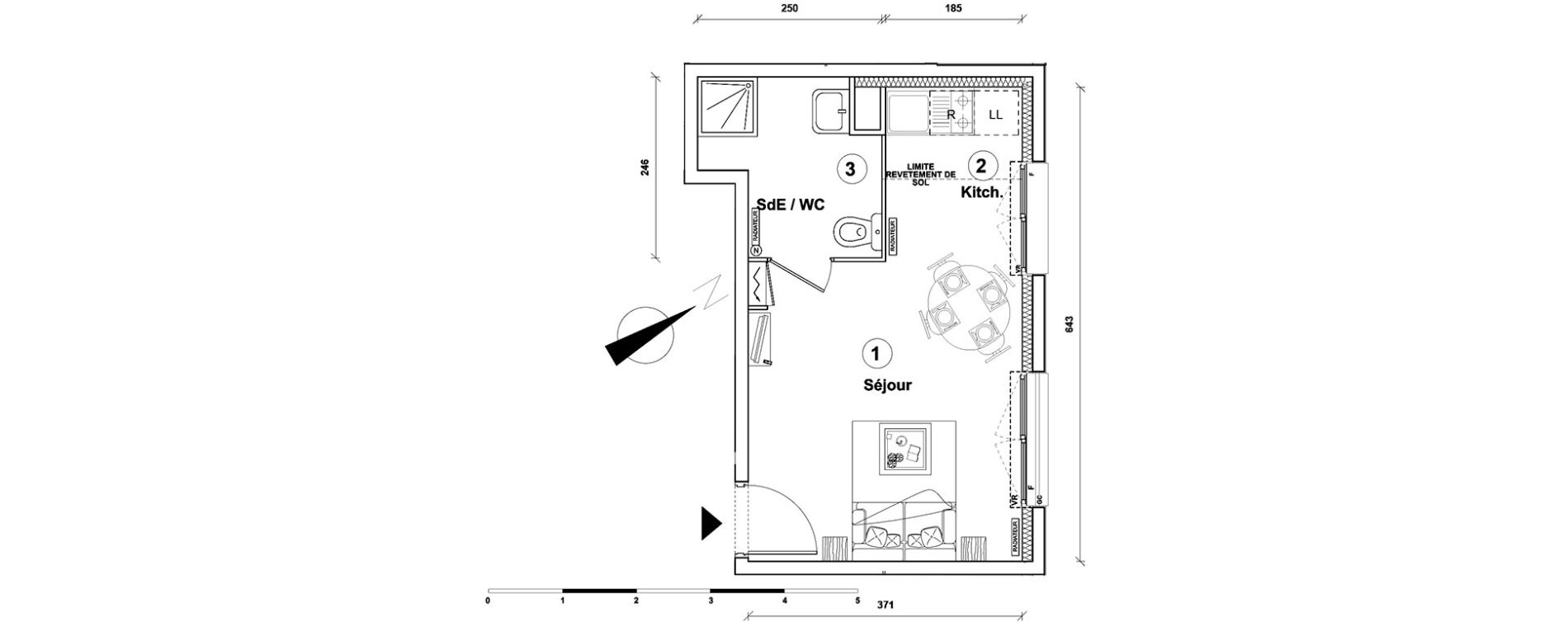 Appartement T1 de 24,70 m2 &agrave; Athis-Mons Centre