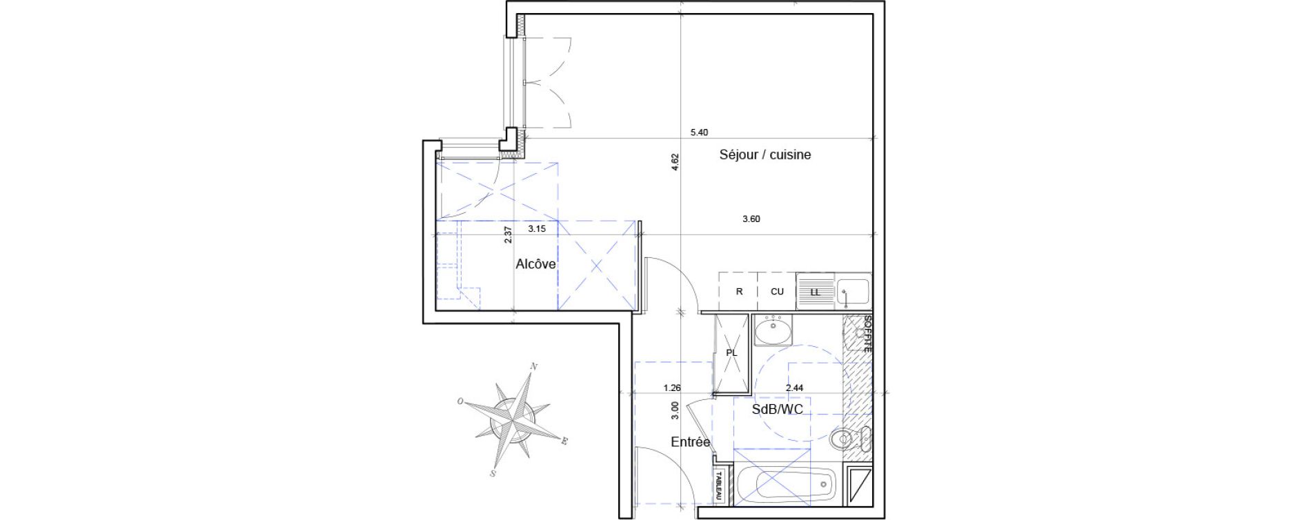 Appartement T1 de 39,05 m2 &agrave; Athis-Mons Centre