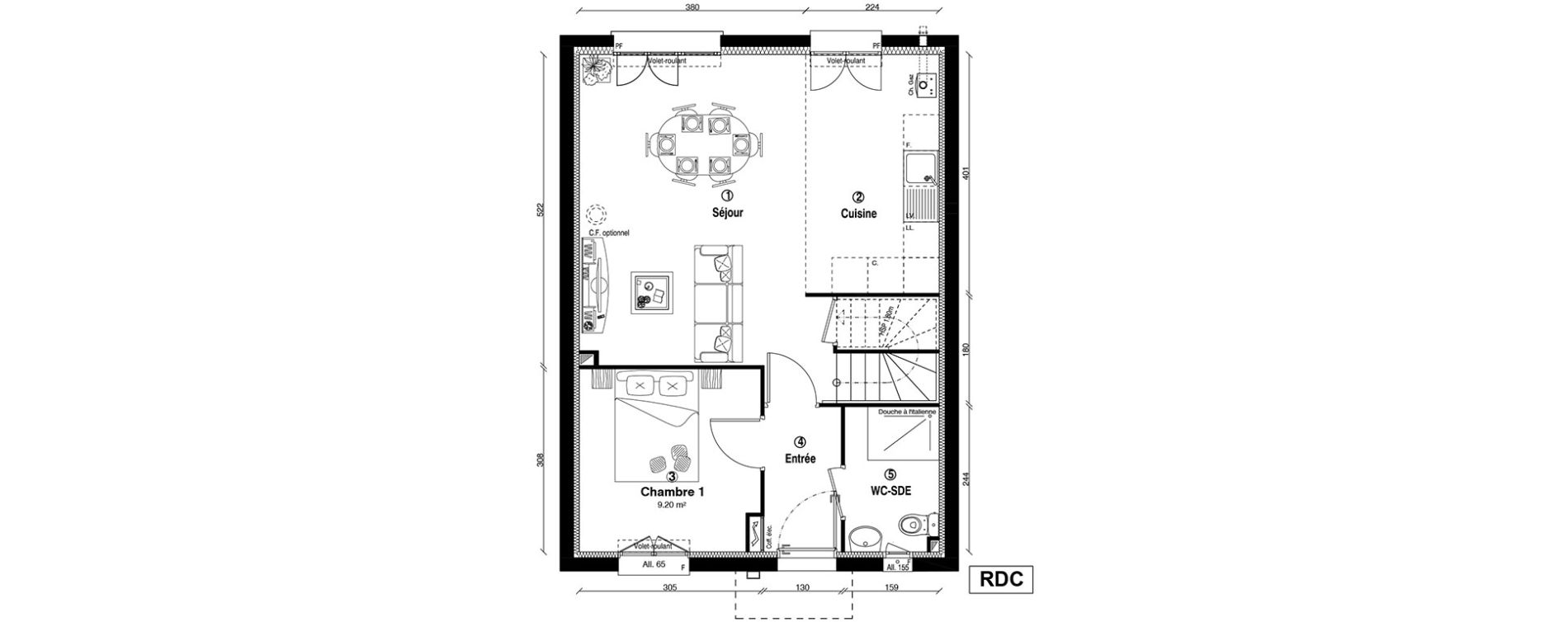 Maison T5 de 93,10 m2 &agrave; Ballainvilliers Centre