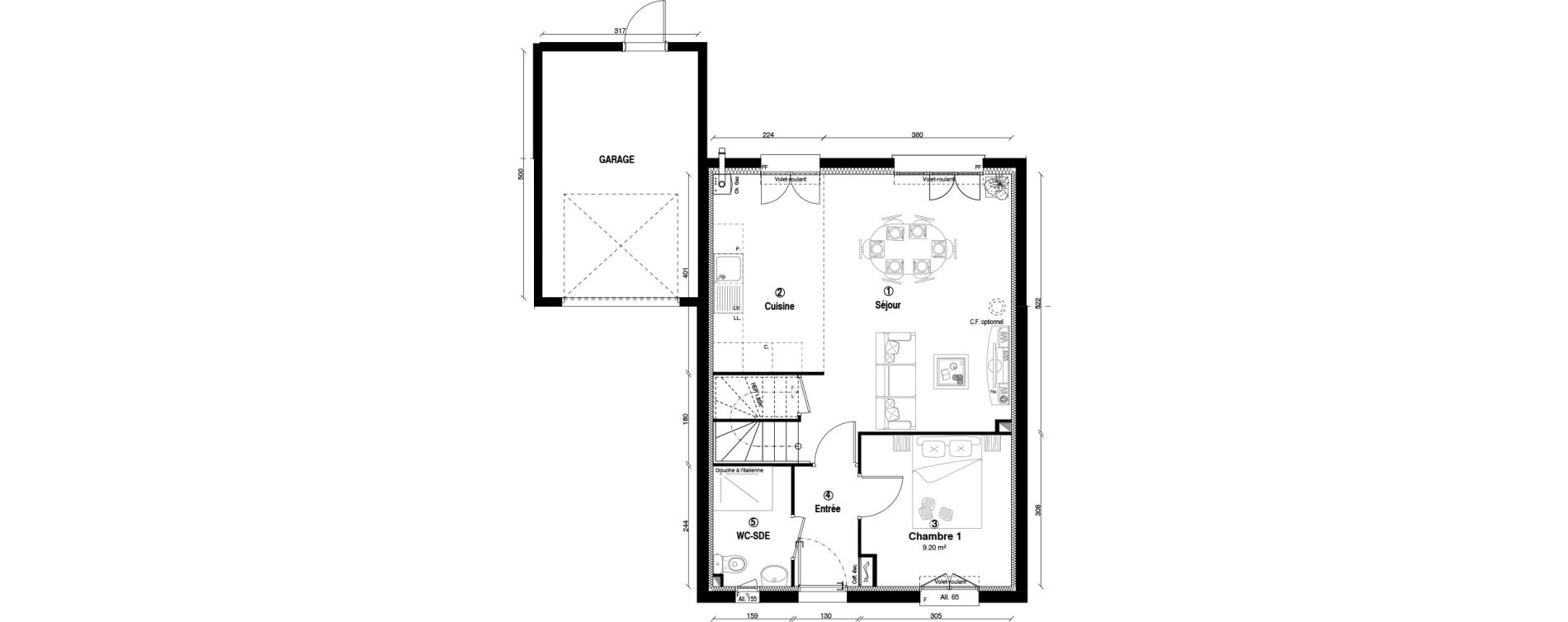 Maison T5 de 93,00 m2 &agrave; Ballainvilliers Centre