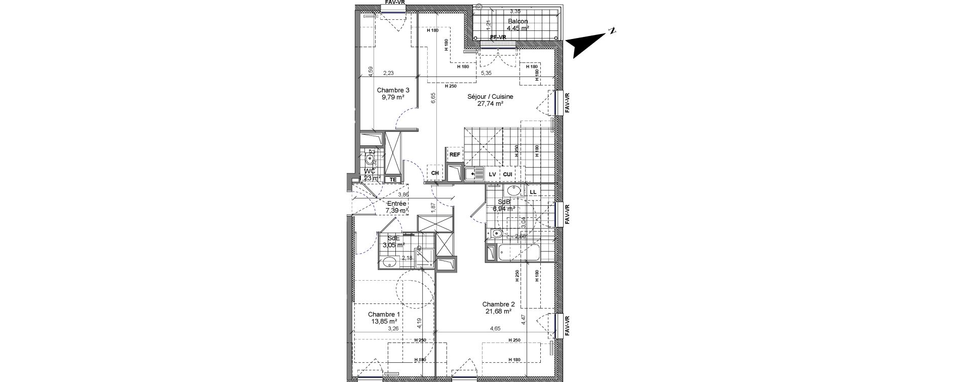 Appartement T4 de 91,67 m2 &agrave; Bi&egrave;vres Centre