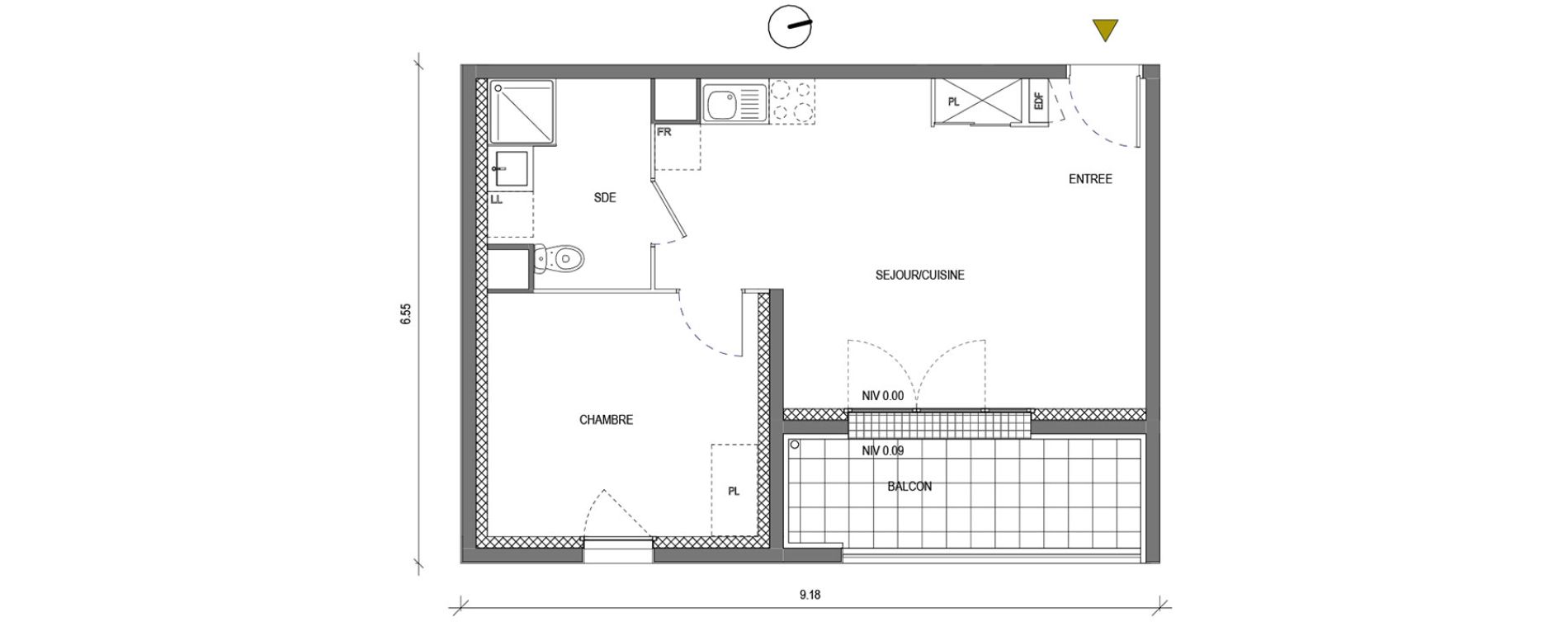Appartement T2 de 41,69 m2 &agrave; Bondoufle Le grand parc