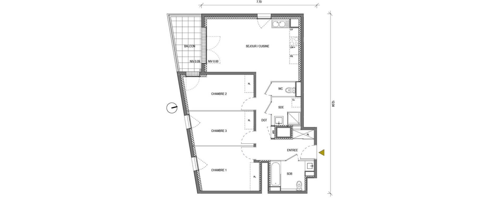 Appartement T4 de 75,23 m2 &agrave; Bondoufle Le grand parc