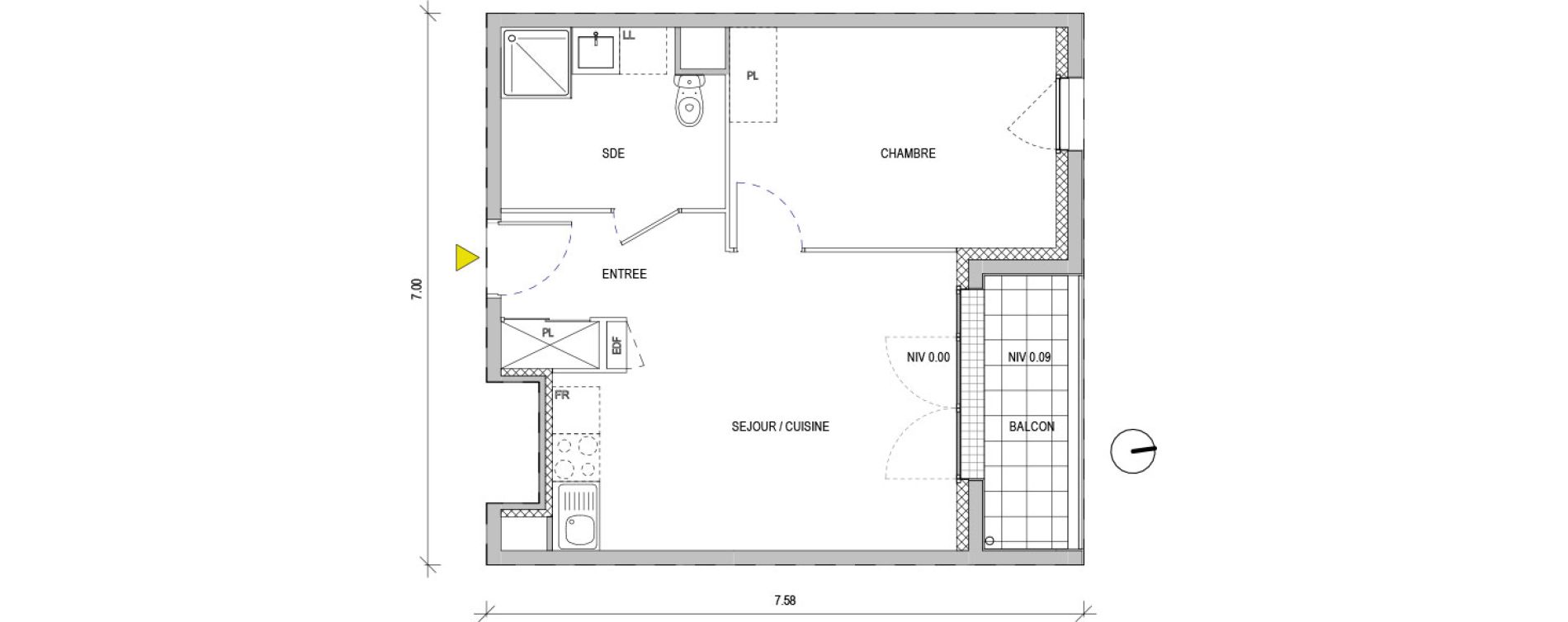 Appartement T2 de 39,37 m2 &agrave; Bondoufle Le grand parc
