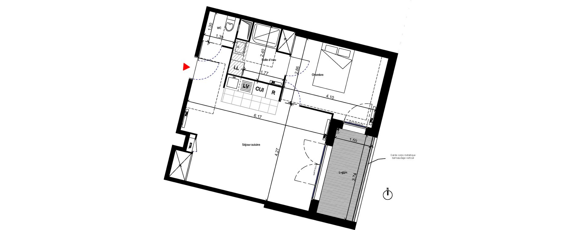 Appartement T2 de 48,51 m2 &agrave; Bondoufle Le grand parc
