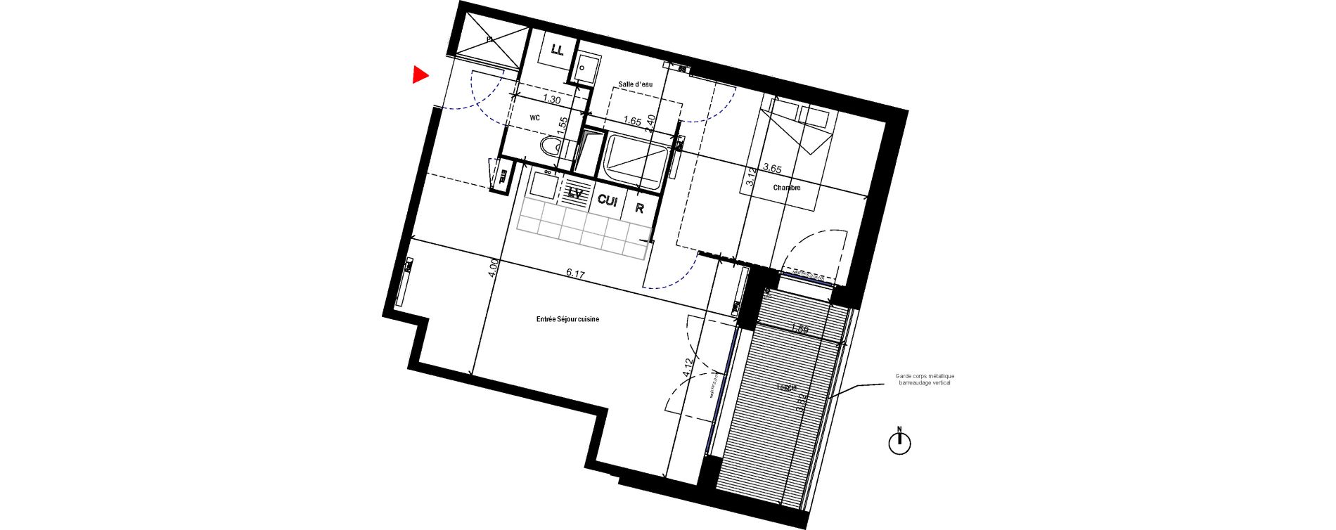Appartement T2 de 45,10 m2 &agrave; Bondoufle Le grand parc