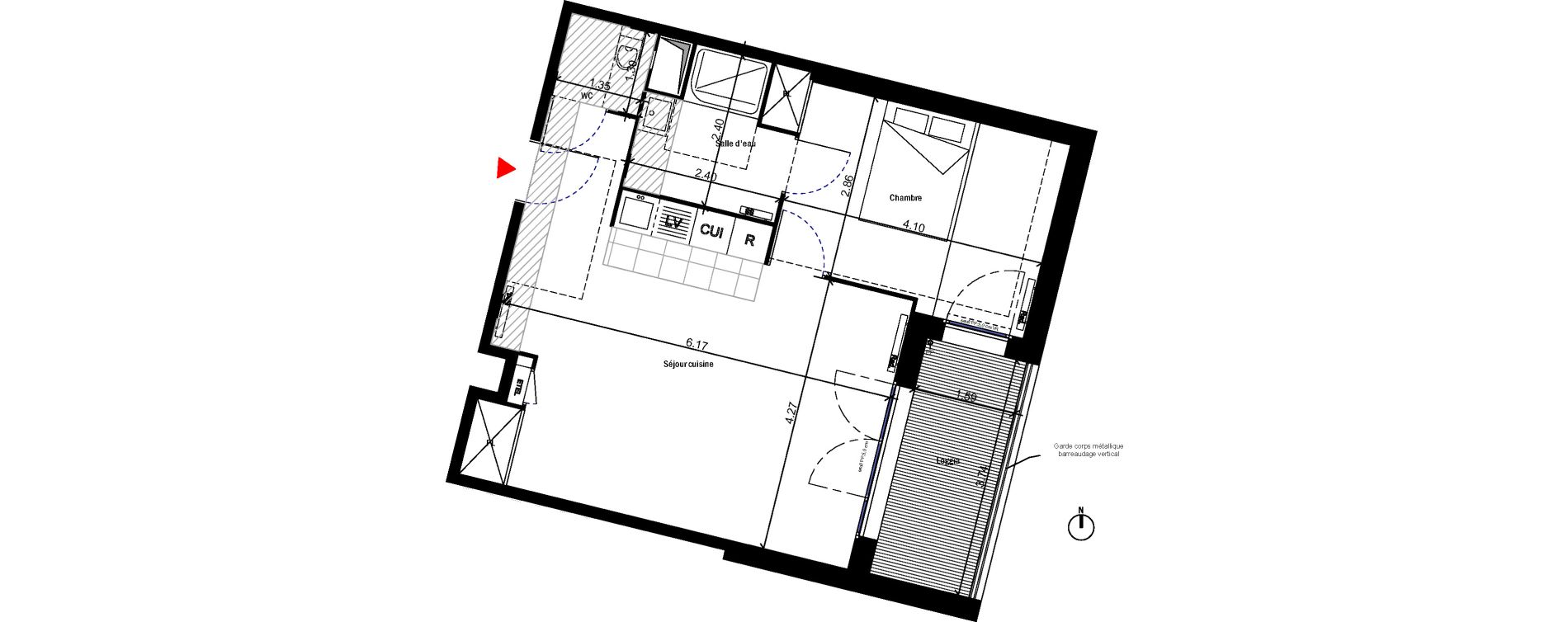 Appartement T2 de 48,51 m2 &agrave; Bondoufle Le grand parc