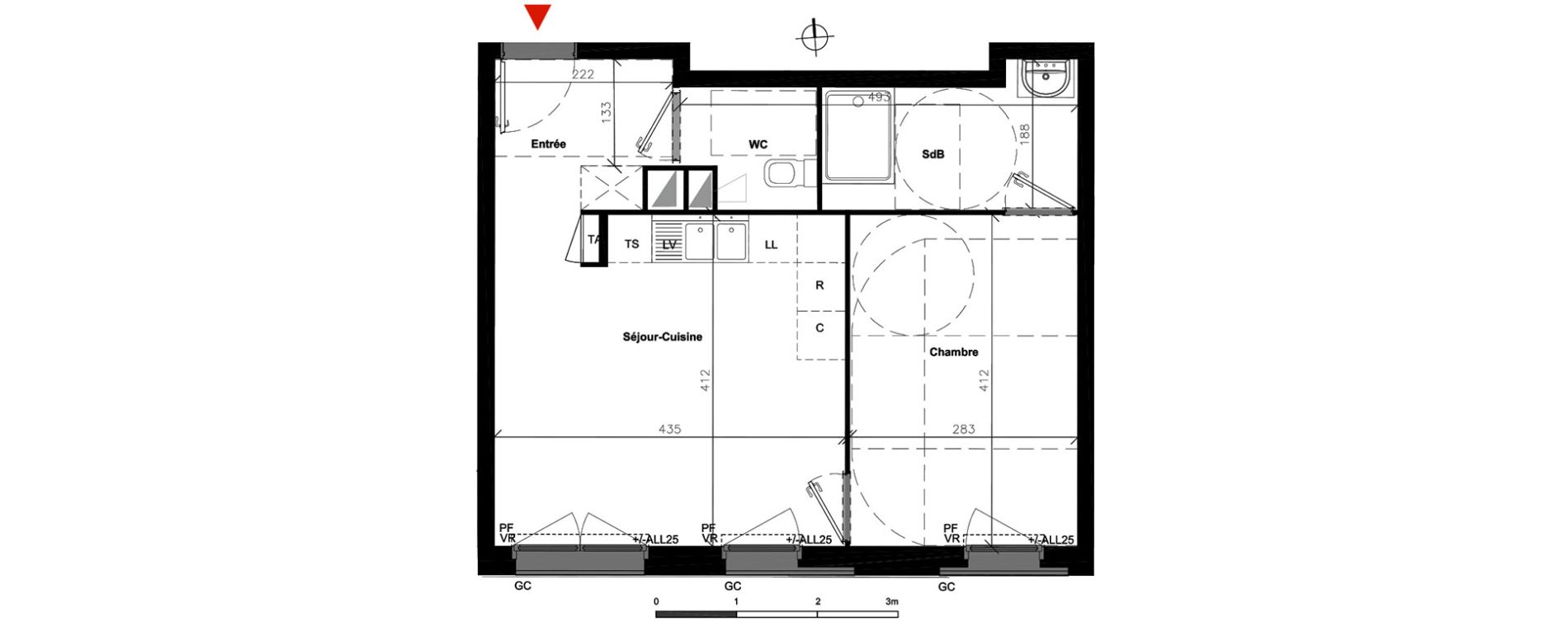 Appartement T2 de 40,60 m2 &agrave; Bondoufle Centre