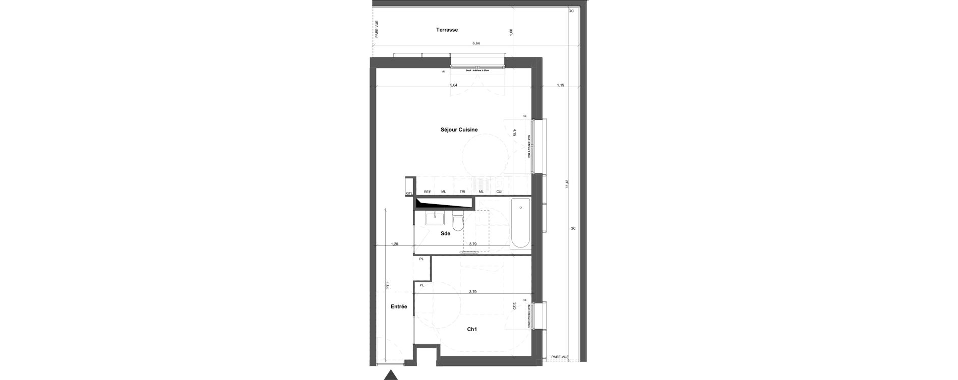 Appartement T2 de 45,10 m2 &agrave; Br&eacute;tigny-Sur-Orge Carouge joncs marins