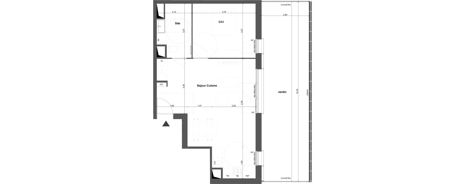 Appartement T2 de 50,48 m2 &agrave; Br&eacute;tigny-Sur-Orge Carouge joncs marins