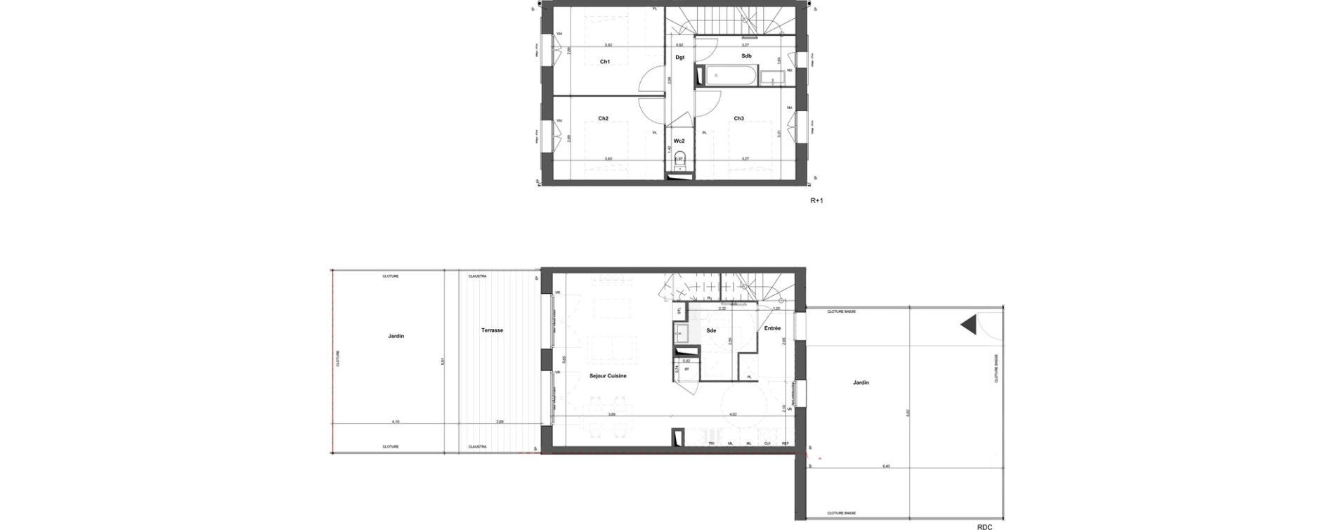 Maison T4 de 79,80 m2 &agrave; Br&eacute;tigny-Sur-Orge Carouge joncs marins