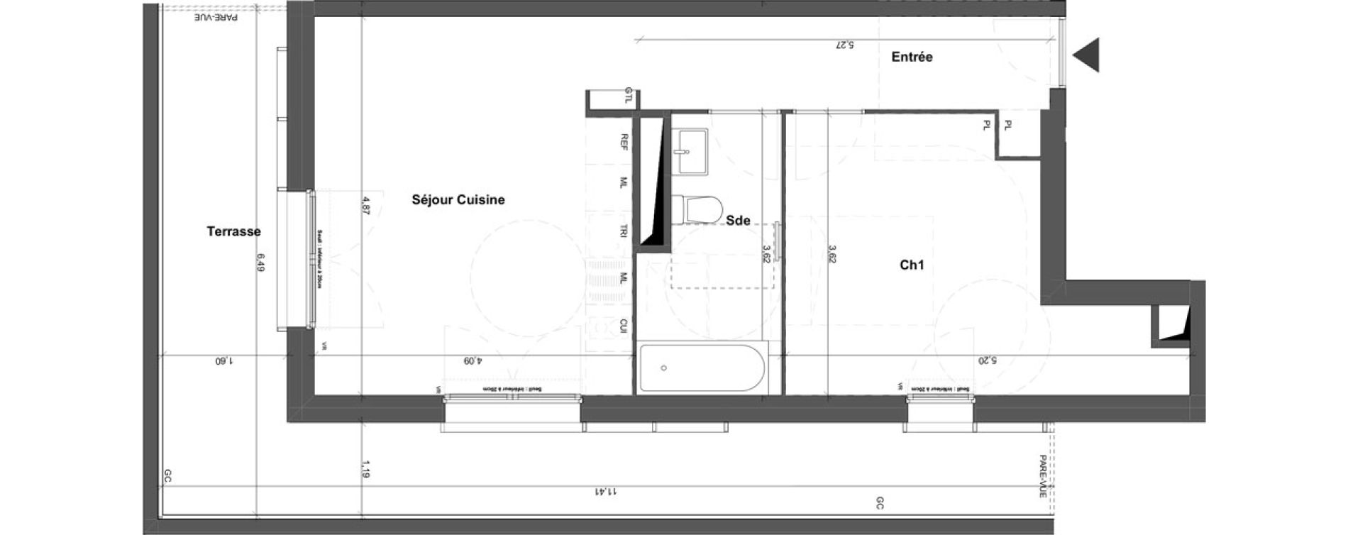 Appartement T2 de 45,86 m2 &agrave; Br&eacute;tigny-Sur-Orge Carouge joncs marins