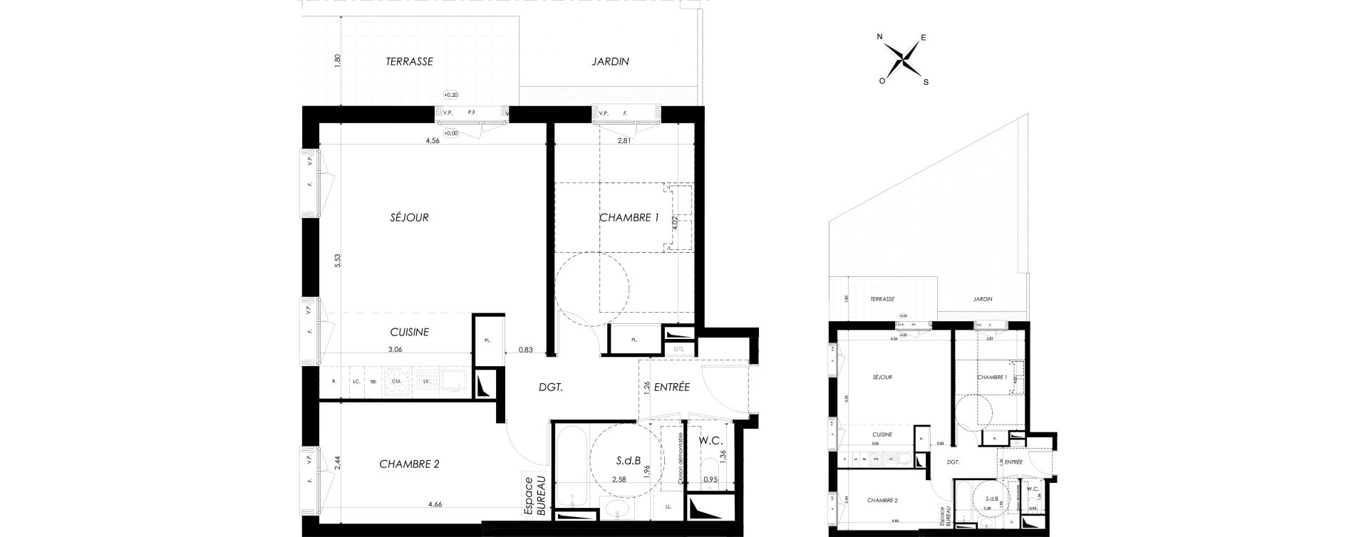 Appartement T3 de 60,07 m2 &agrave; Br&eacute;tigny-Sur-Orge Clause bois-badeau