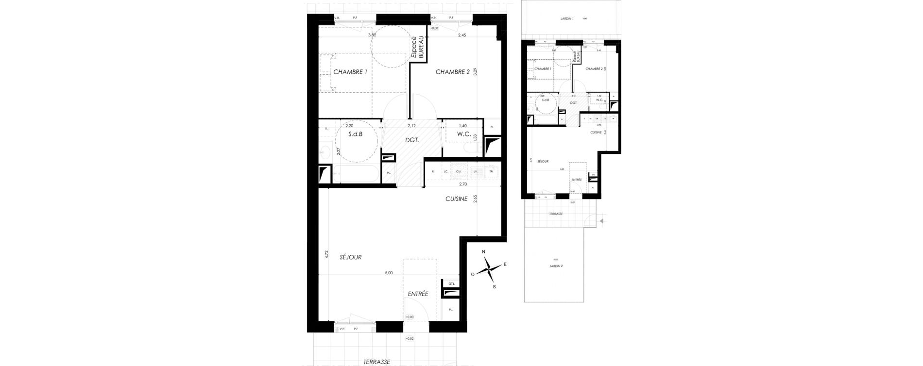 Appartement T3 de 60,24 m2 &agrave; Br&eacute;tigny-Sur-Orge Clause bois-badeau