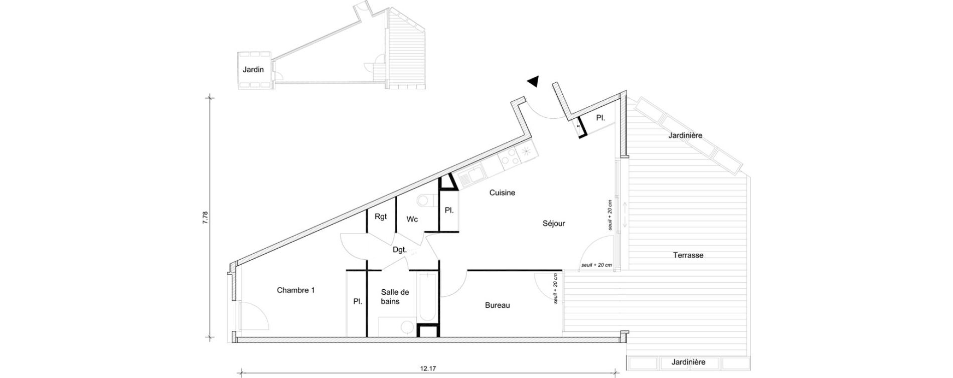 Appartement T2 bis de 57,18 m2 &agrave; Br&eacute;tigny-Sur-Orge Clause bois-badeau
