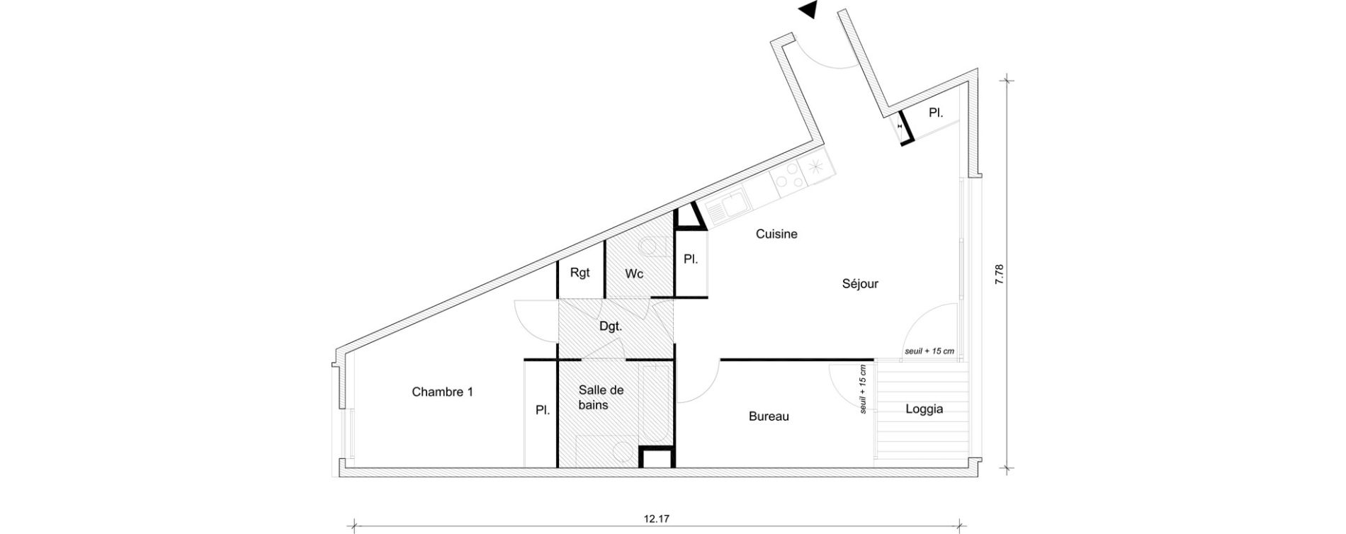 Appartement T2 bis de 58,48 m2 &agrave; Br&eacute;tigny-Sur-Orge Clause bois-badeau