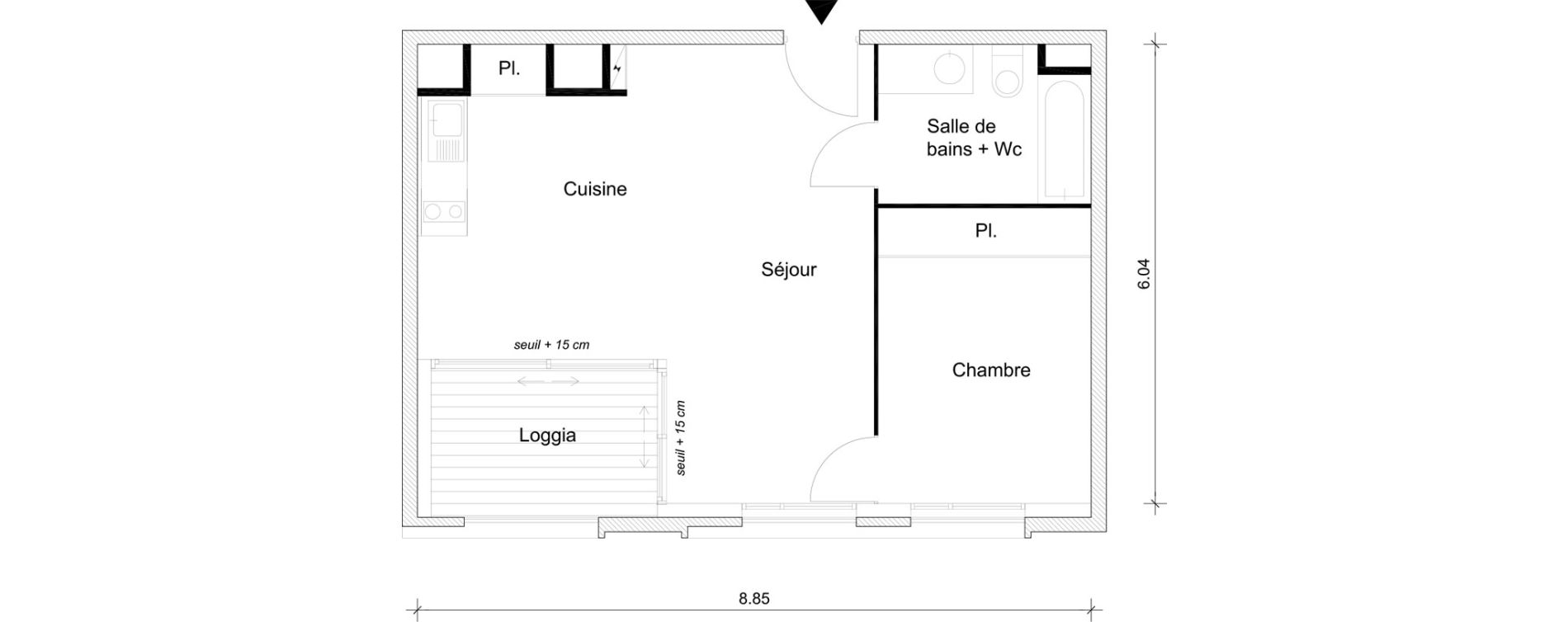 Appartement T2 de 45,30 m2 &agrave; Br&eacute;tigny-Sur-Orge Clause bois-badeau