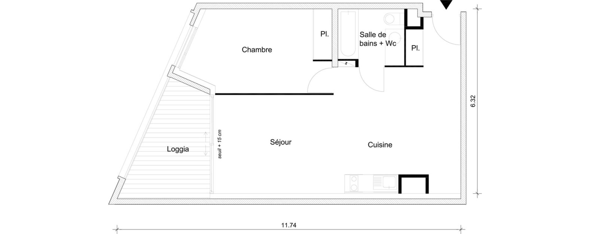 Appartement T2 de 52,62 m2 &agrave; Br&eacute;tigny-Sur-Orge Clause bois-badeau