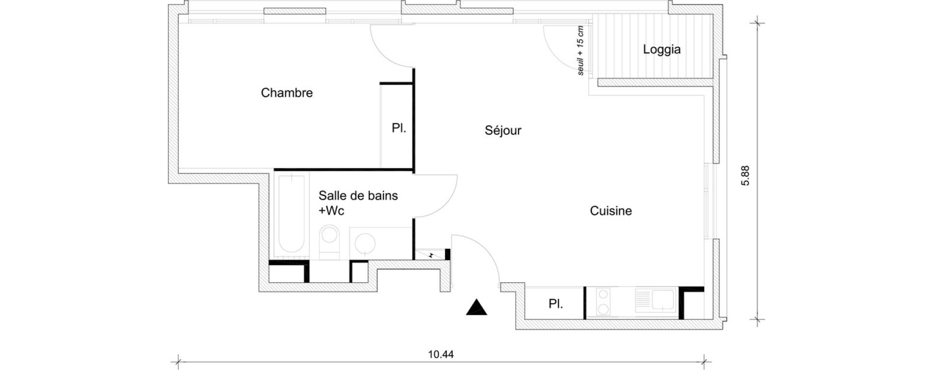 Appartement T2 de 46,84 m2 &agrave; Br&eacute;tigny-Sur-Orge Clause bois-badeau