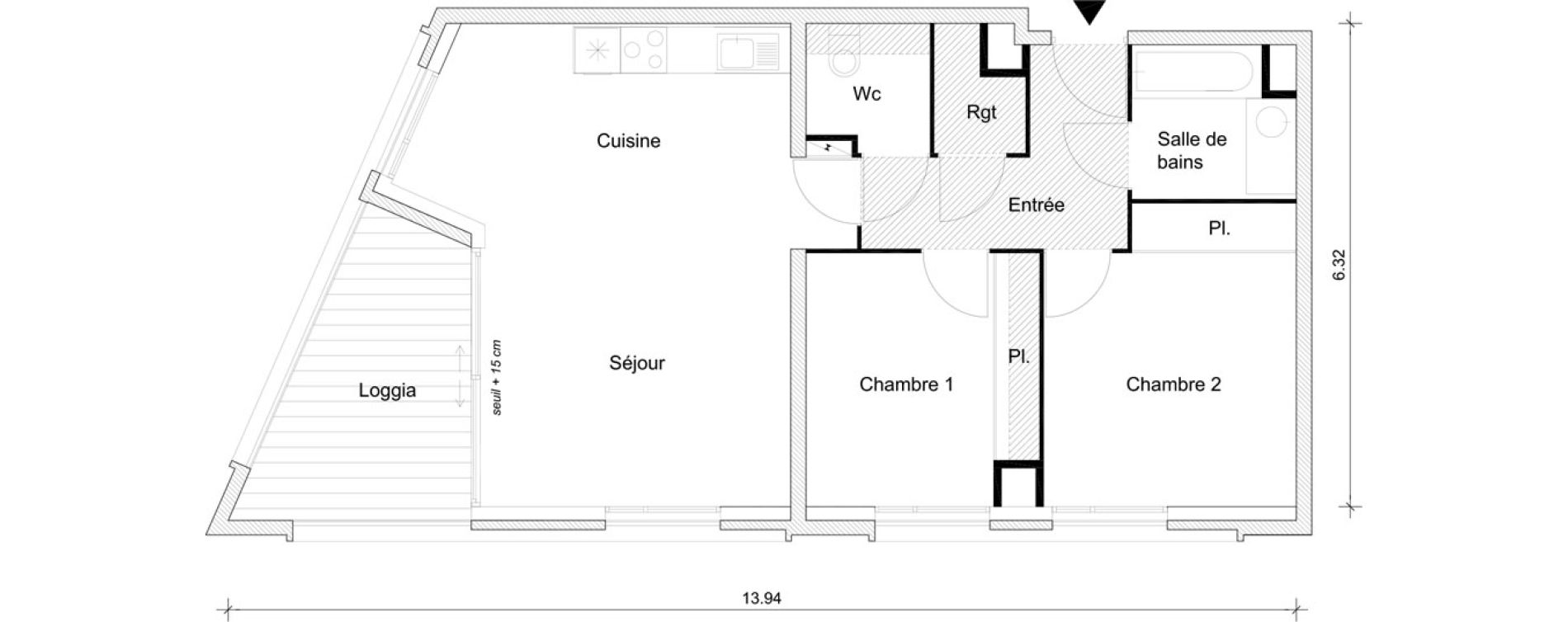 Appartement T3 de 64,78 m2 &agrave; Br&eacute;tigny-Sur-Orge Clause bois-badeau