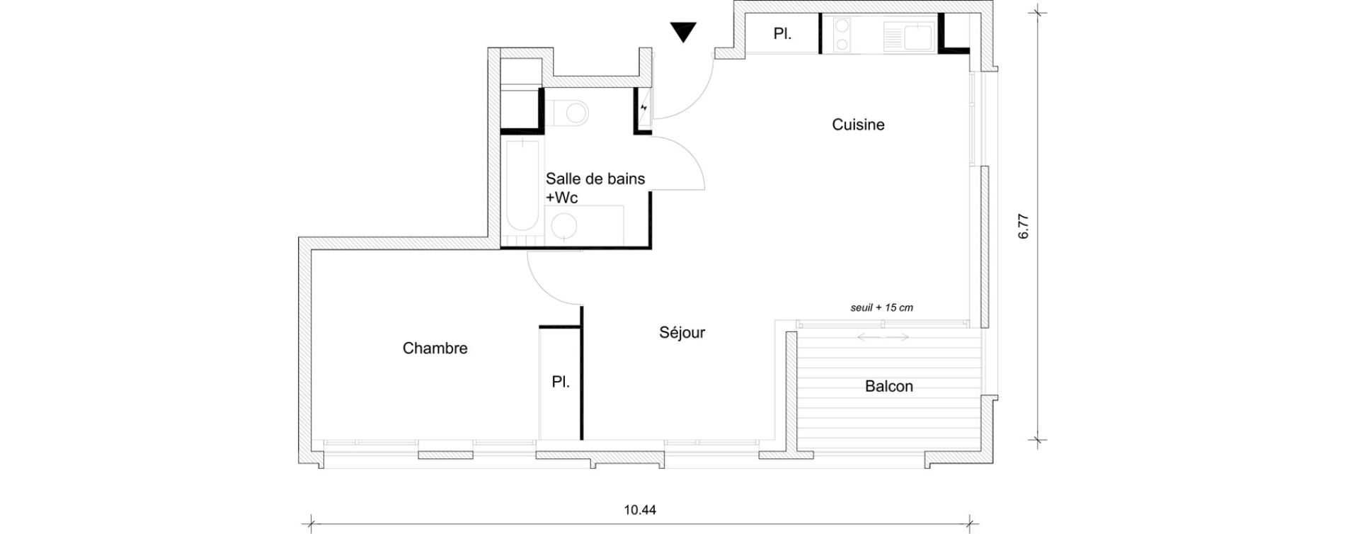 Appartement T2 de 48,06 m2 &agrave; Br&eacute;tigny-Sur-Orge Clause bois-badeau
