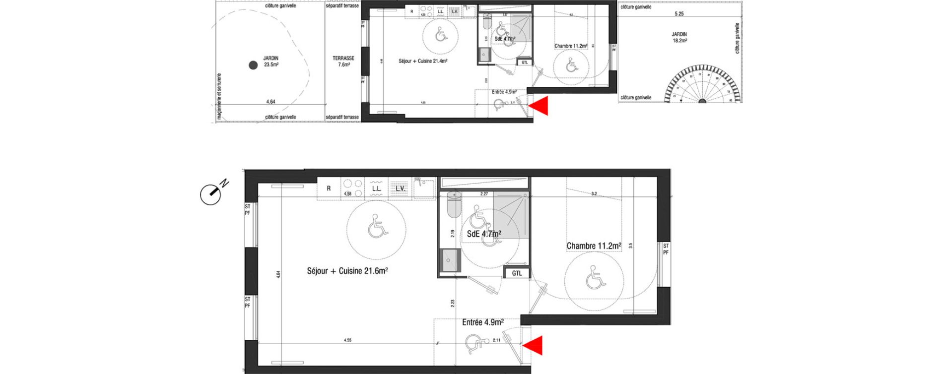 Appartement T2 de 42,40 m2 &agrave; Br&eacute;tigny-Sur-Orge Clause-bois badeau