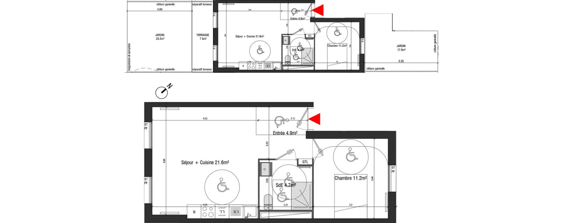 Appartement T2 de 42,40 m2 à Brétigny-Sur-Orge Clause-bois badeau