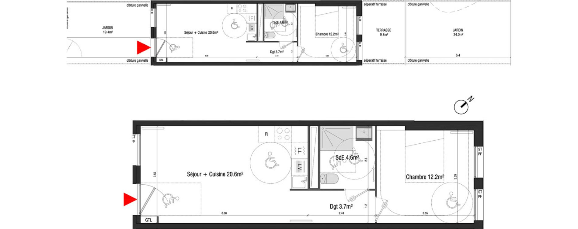 Appartement T2 de 41,10 m2 &agrave; Br&eacute;tigny-Sur-Orge Clause-bois badeau