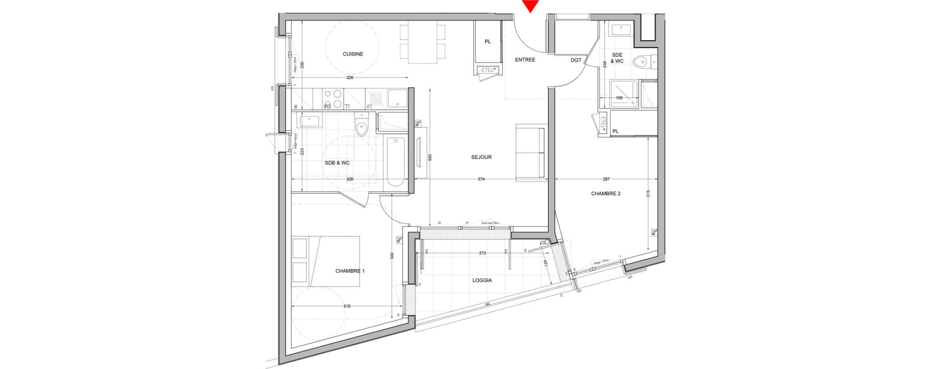 Appartement T3 de 66,32 m2 &agrave; Br&eacute;tigny-Sur-Orge Carouge joncs marins