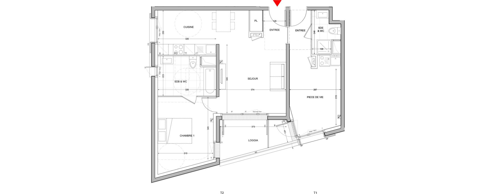 Appartement T3 de 66,32 m2 &agrave; Br&eacute;tigny-Sur-Orge Carouge joncs marins