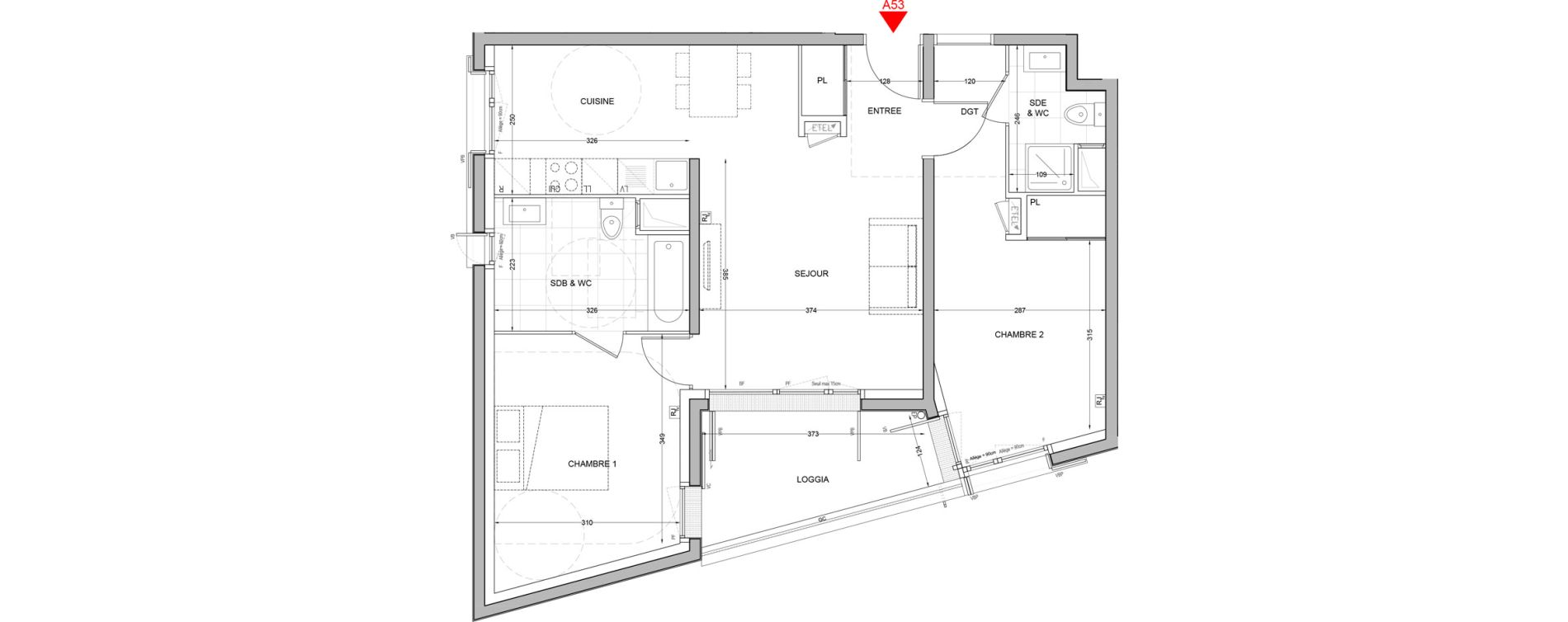 Appartement T3 de 66,32 m2 &agrave; Br&eacute;tigny-Sur-Orge Carouge joncs marins