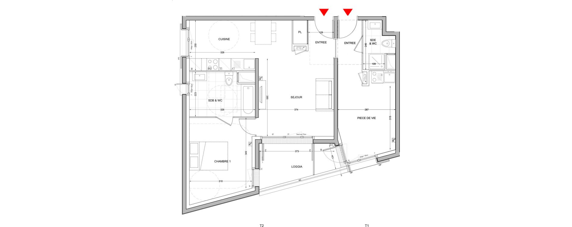 Appartement T3 de 66,32 m2 &agrave; Br&eacute;tigny-Sur-Orge Carouge joncs marins