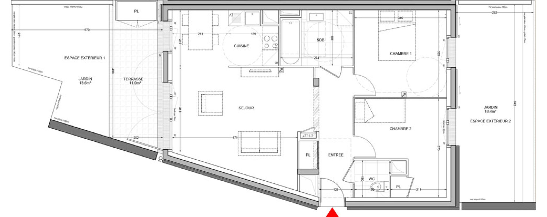 Appartement T3 de 64,54 m2 &agrave; Br&eacute;tigny-Sur-Orge Carouge joncs marins