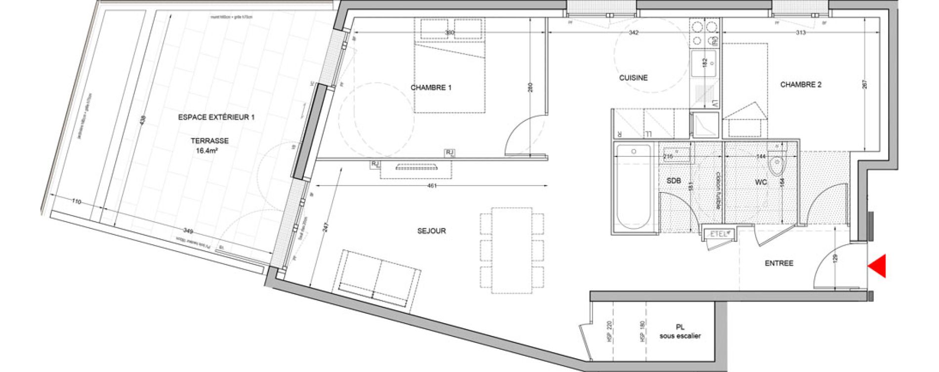 Appartement T3 de 62,54 m2 &agrave; Br&eacute;tigny-Sur-Orge Carouge joncs marins